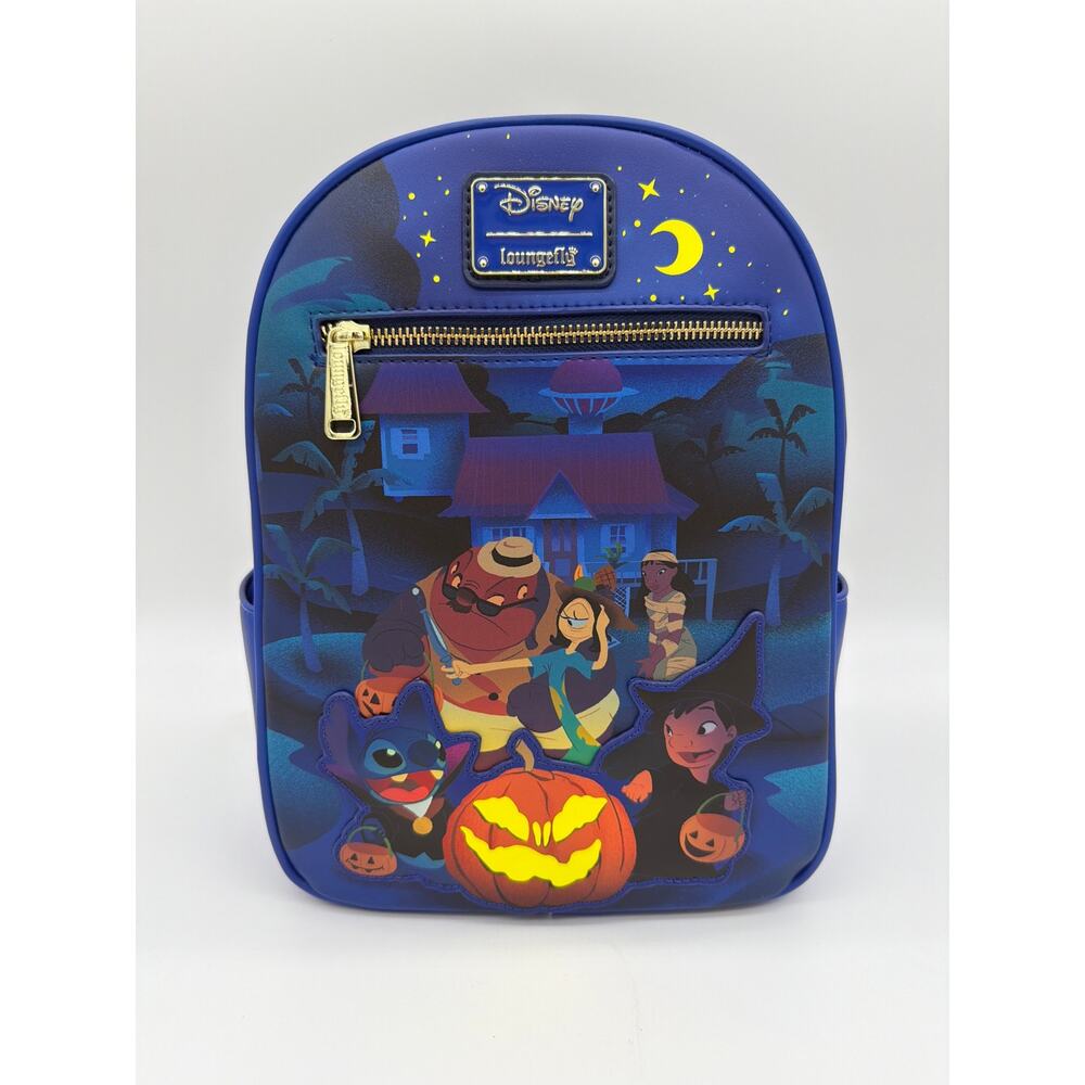 Loungefly Disney Lilo & Stitch Trick Treating Halloween GITD Mini Backpack NWT